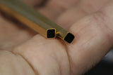 Square tube, gold plated brass 4 pcs  4x100mm ( 3,6mm hole) finding OZ915-100