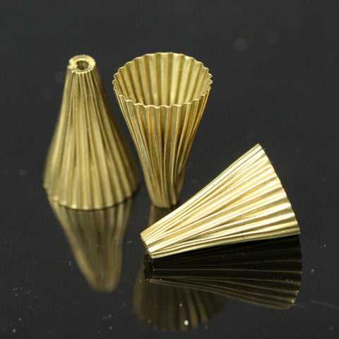 10 pcs 18x12mm 11mm inner with 1.5mm hole brass cord  tip ends, raw brass ribbon end, raw brass ends cap, findings ENC11 M21