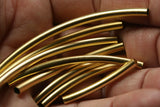 Curved tube finding 5 pcs  3x110mm (2.6mm hole) gold plated brass charm pendant 917-110