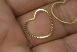 50 pcs 16mm raw brass heart faceted ring 1688
