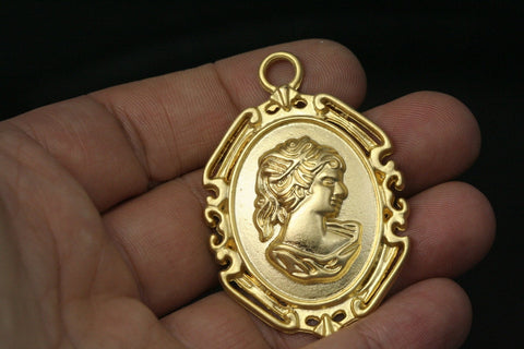 1 pc 52mm 2" gold plated alloy madallion finding charm pendant 906