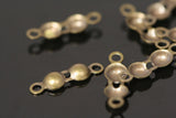 50 pcs 5x17mm brass ball crimp bead tips- clam shell knots cover terminators- antique yellow tone findings CS5B-12 1920