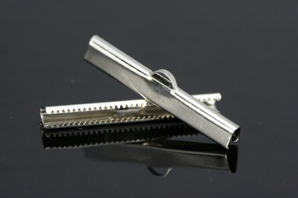 6x40mm nickel plated ribbon crimp ends, ribbon crimp ends cap, with loop Findings N922 1784