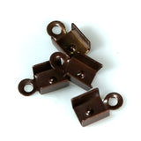 100 pcs antique copper brass fold over cord end tips findings leather crimps end tip (4mm) CSS5C-19 1922