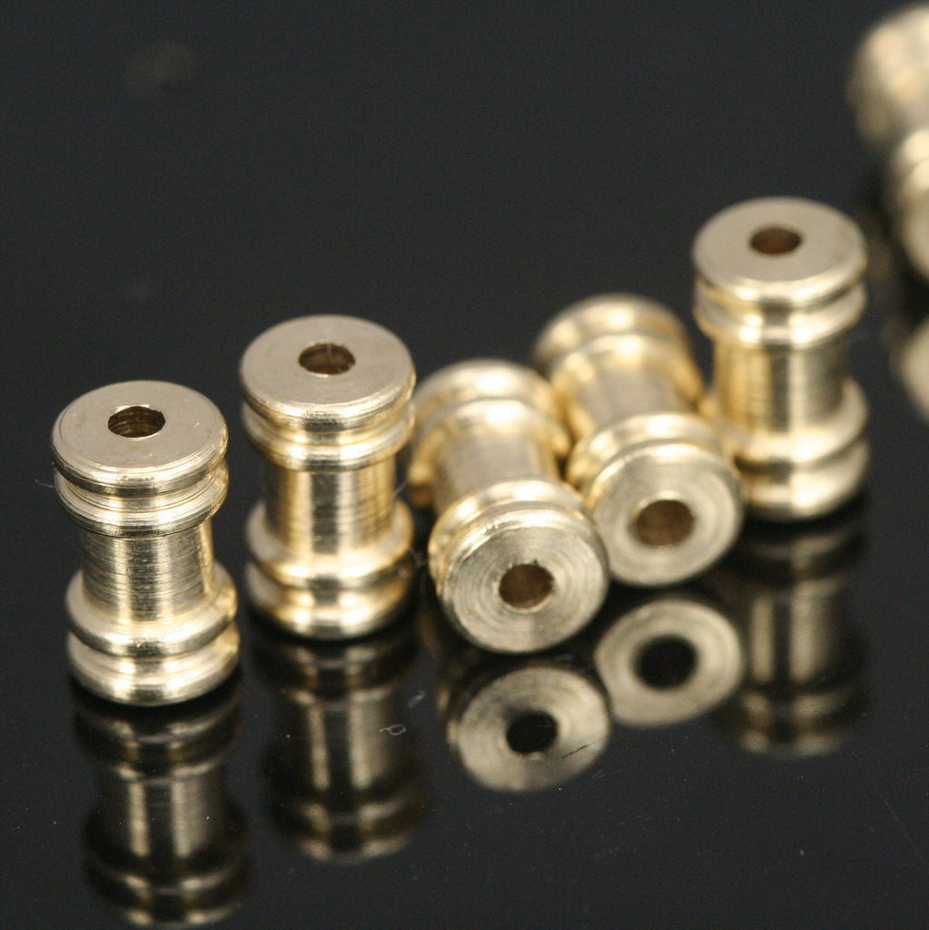 Raw brass cylinder 10x6mm (hole 2mm) industrial brass charms, findings spacer bead bab2 1520R