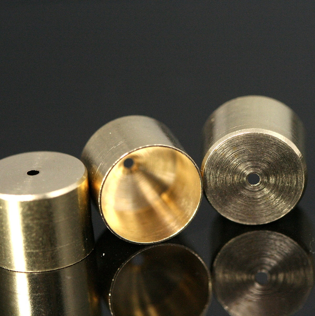 tassel caps ends cap, 13x10mm 12mm inner 1,5mm 15 gauge hole cord  tip ends, ribbon end, findings ENC12 1653
