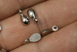 100 pcs 9mm nickel plated alloy finding curved pendulum drops charm pendant 931-29