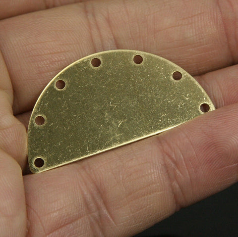 Raw brass semi circle 40x20x0.8mm blanks  half moon shape pendant (2mm  0,08" 12 gauge hole) SCS 1060R