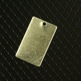 rectangle shape blank stamping 15x25x0.8mm (20 gauge) raw brass one hole 1205R-63