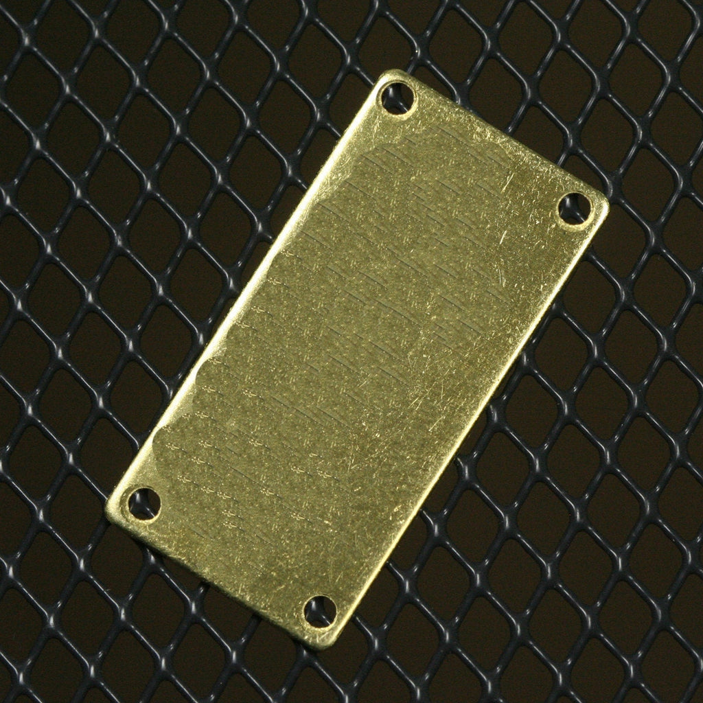Rectangle shape stamping blank 15x30x0.8mm (20 gauge) raw brass four hole 1206RT4-30