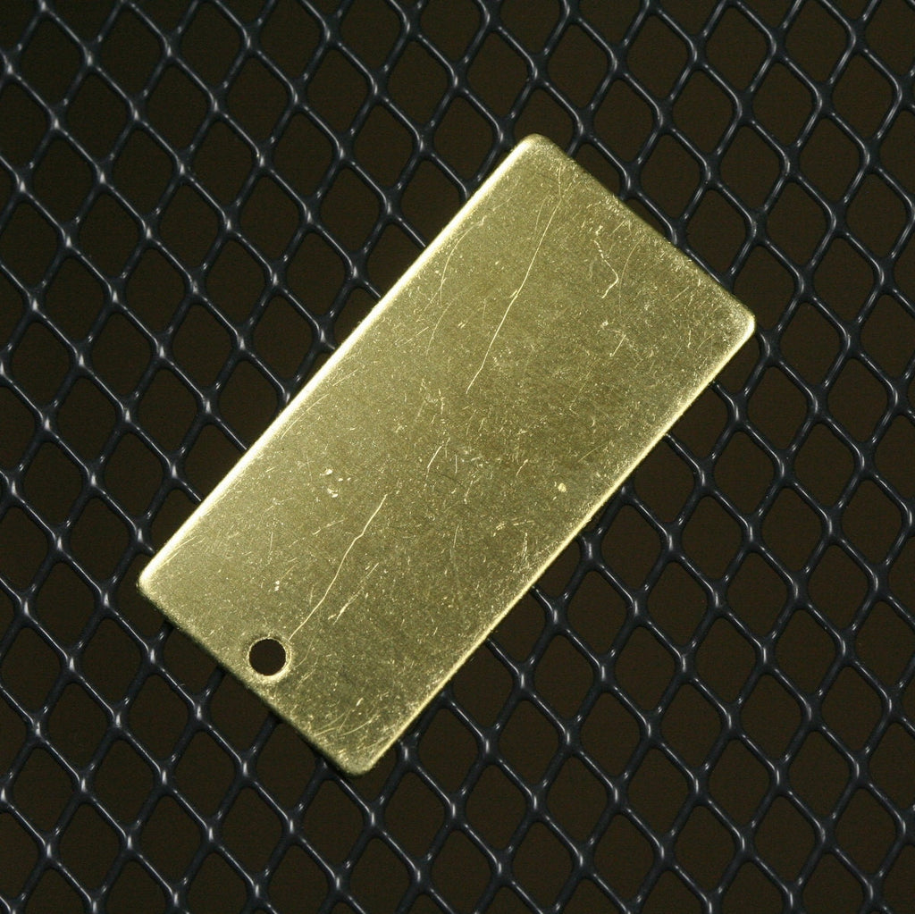Rectangle shape stamping blank 25 pcs  15x30x0.8mm (20 gauge) raw brass one hole 1206R-75