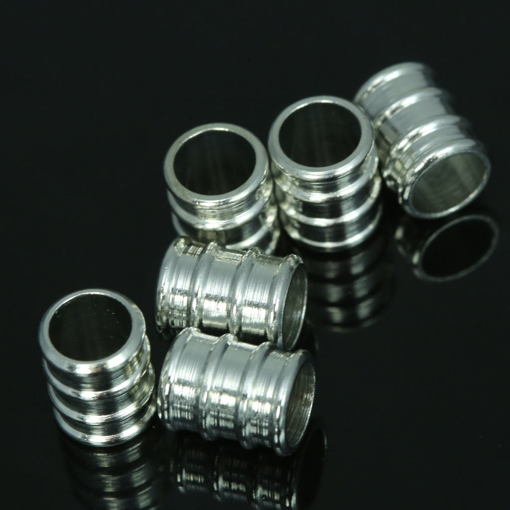 Tube Brass Charms ,Silver Tone Brass 10x8mm (hole 6mm) ,Pendant,Findings spacer bead bab6 OZ1229S