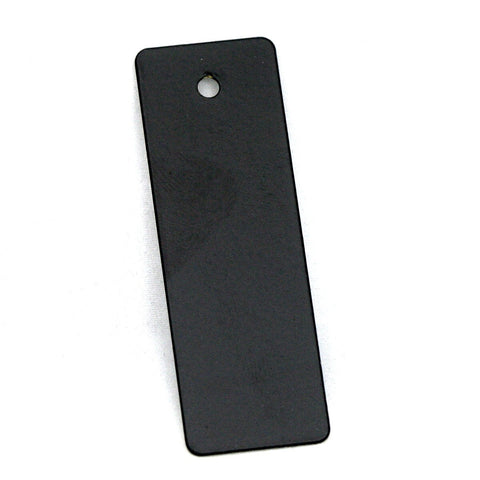 Rectangle label tag one hole black painted brass 60x20mm 18 gauge 1mm thickness charms, findings 1055B