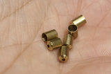 ends cap, 100 pcs 4x5mm 3mm inner 1.2mm hole raw brass cord  tip ends, raw brass  ENC3 1238R