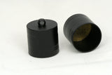 Black Painted Brass Cord  Tip Ends, Ends Cap,  20x18mm 17mm inner with loop findings ENC17 S60