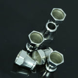 hanging metal beads silver tone brass end caps 10x8mm (hole 4.5mm 6.7mm)  ENC7 031