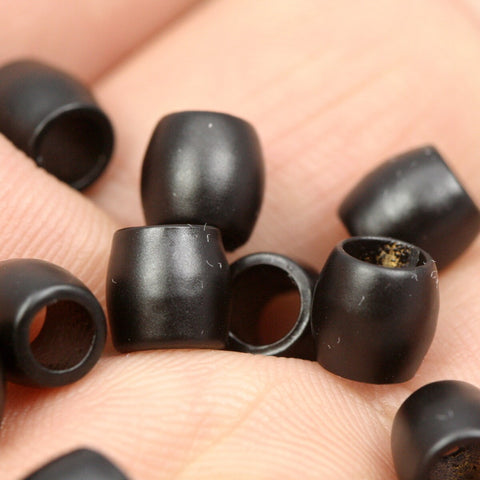 Black Painted copper tube 6x6mm (hole 4mm) spacer bead bab4 1810