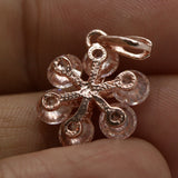 Snowflake flower shape with Rhine stones finding 1 pc rose gold plated brass charm pendant  20x14mm 1361