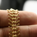 fishbone gold plated Brass Chain 1 mt 3,3 feet 12mm 1322