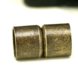 Magnetic clasp leather cord  18x11mm 0.7"x0.43" antique brass solid brass 10mm 0.39" MCL10 1178AB