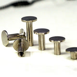 Chicago screw / concho screw, 16x9mm nickel plated brass studs, screw rivets, 1/8" bolt CSC15 046