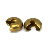 25 pcs 7mm raw brass crimp cover (Closed inner 2.1mm), End Cap, Finding,  1356R-7-29 CB