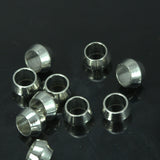 Silver tone brass spacer 8.8x5.6mm (hole 6mm) spacer bead bab6 1446
