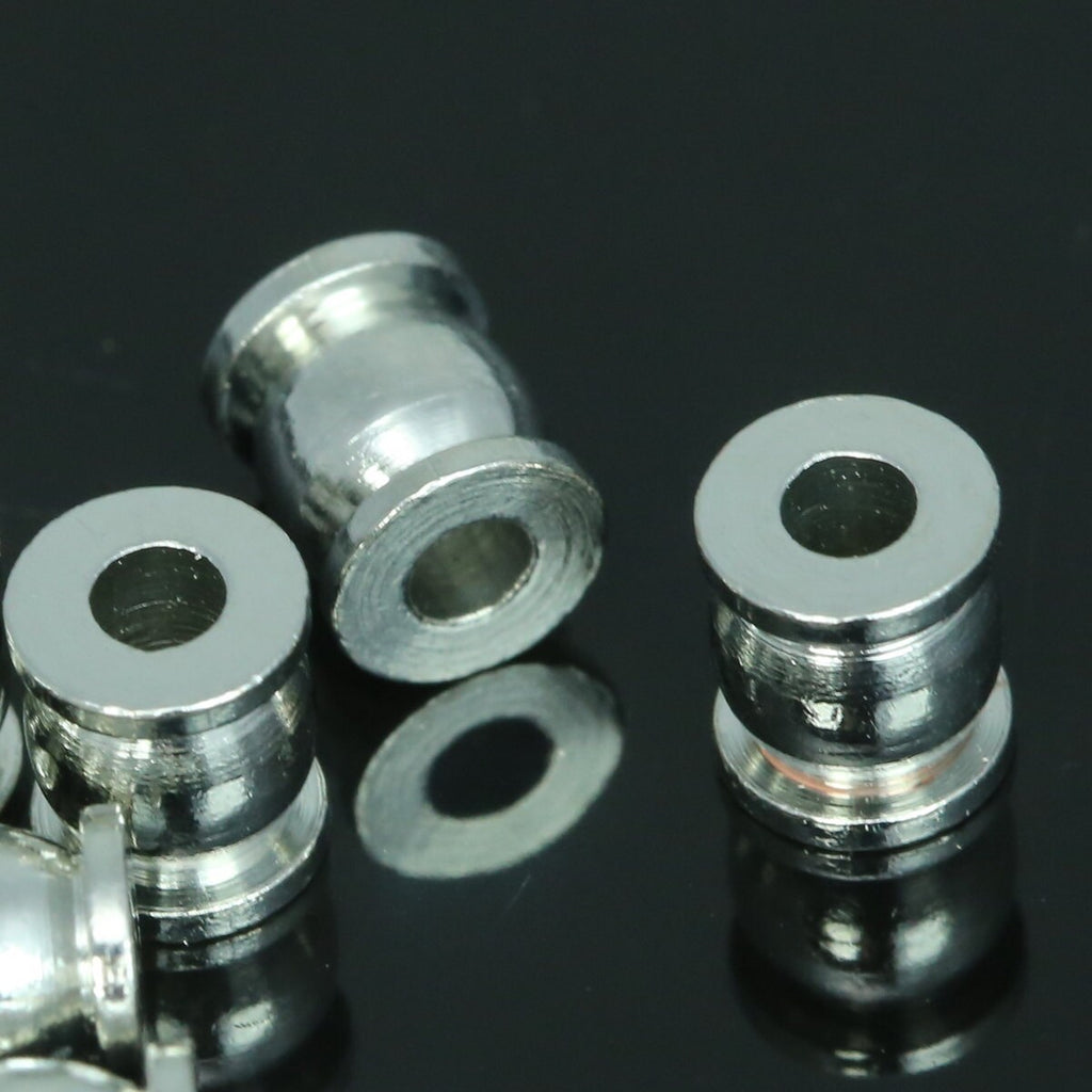 Spacer bead 7x6mm (hole 2,8mm)  silver tone brass cylinder industrial brass findings bab2.8 1531