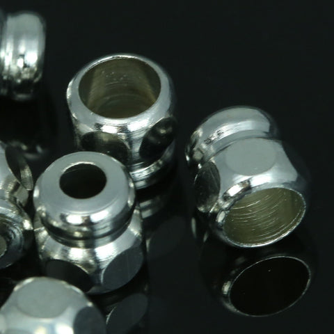 hexagonal end caps 10 pcs  Silver Tone 8x8mm (hole 6mm 3mm) ENC6 1715