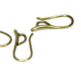 17mm raw brass earring hook with holder 1262R