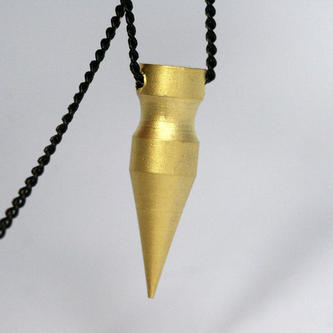 2 pcs 7x25mm 1/4"x1" Gold Plated Brass Spike  (2mm 5/64" 13 gauge hole ) pendulum 1143G